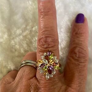 ☘️Ross Simons 925 Multi Gem Gold Vermeil Sterling Silver Ring